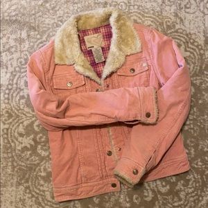 Roxy Pink Corduroy Jean Style Jacket 